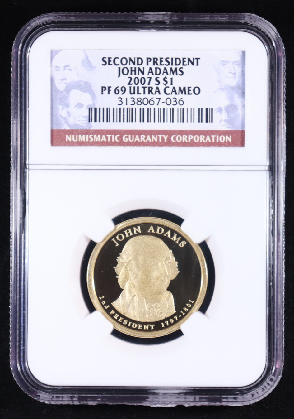 2007-S U.S. Presidential Proof $1 Dollar, John Adams (NGC PF69 ULTRA CAMEO) at PristineAuction.com 2007-S U.S. Presidential Proof $1 Dollar, John Adams (NGC PF69 ULTRA CAMEO) at PristineAuction.com