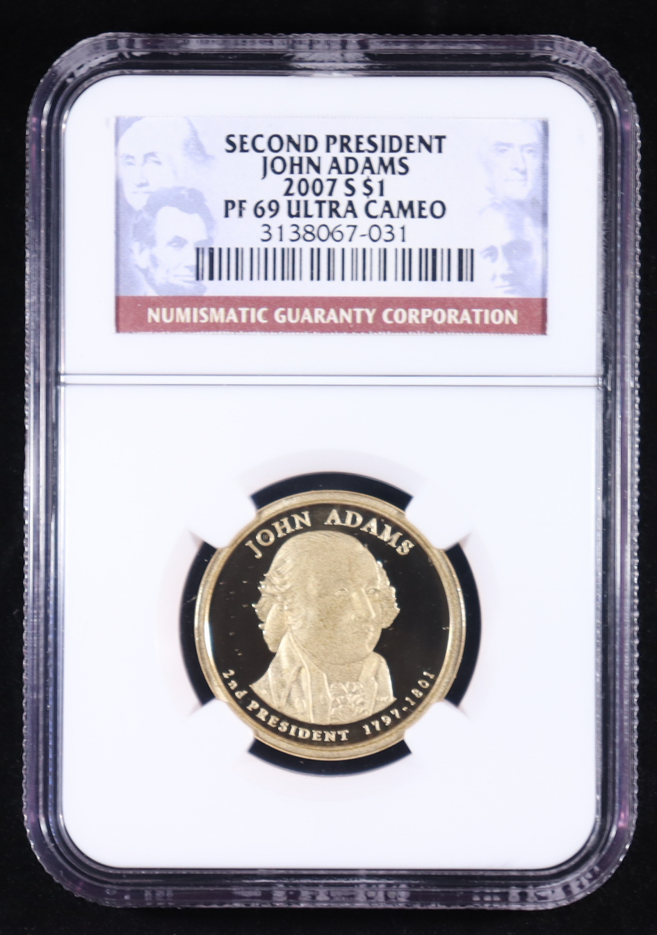 2007-S U.S. Presidential Proof $1 Dollar, John Adams (NGC PF69 ULTRA CAMEO) at PristineAuction.com 2007-S U.S. Presidential Proof $1 Dollar, John Adams (NGC PF69 ULTRA CAMEO) at PristineAuction.com