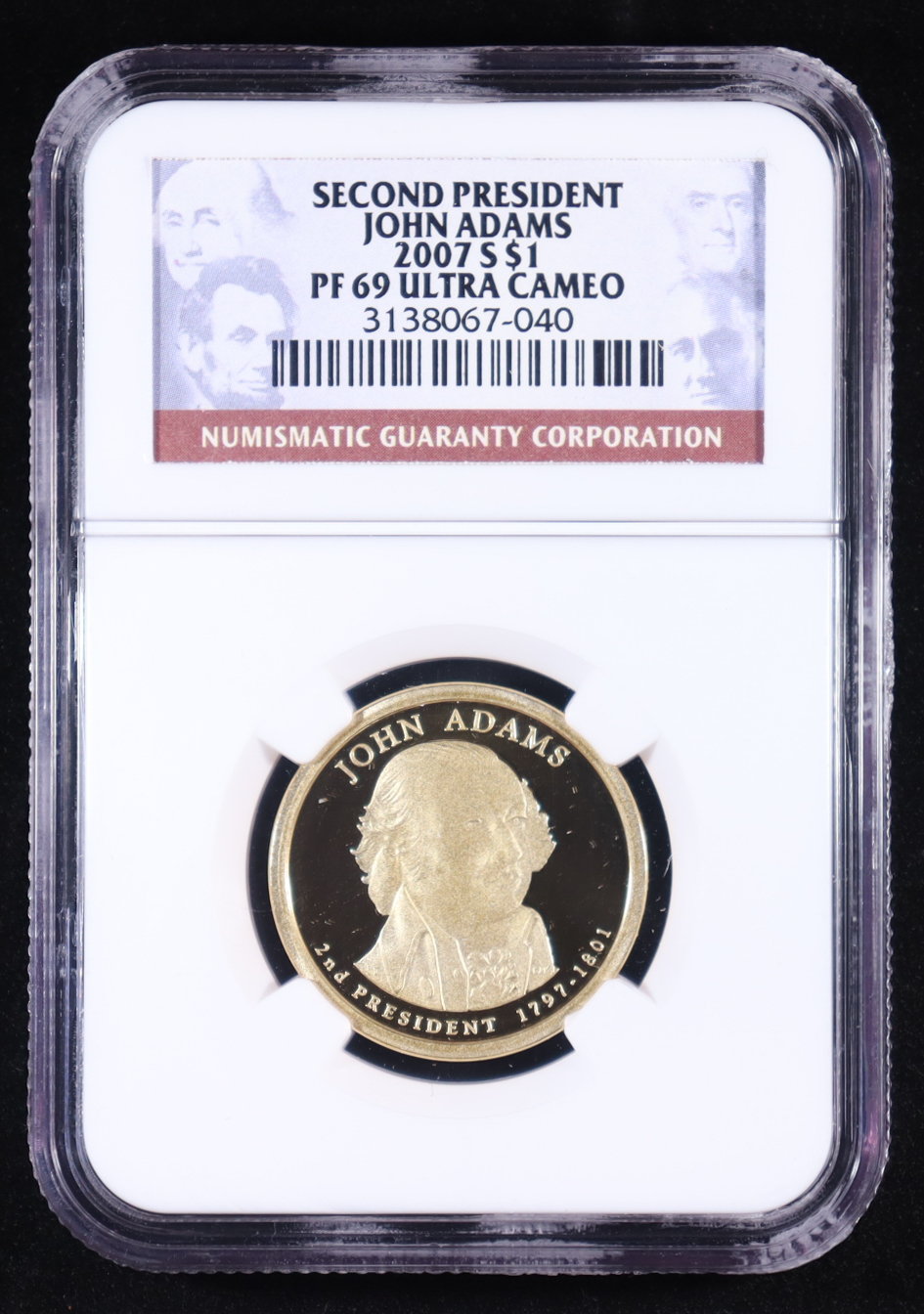 2007-S U.S. Presidential Proof $1 Dollar, John Adams (NGC PF69 ULTRA CAMEO) at PristineAuction.com 2007-S U.S. Presidential Proof $1 Dollar, John Adams (NGC PF69 ULTRA CAMEO) at PristineAuction.com