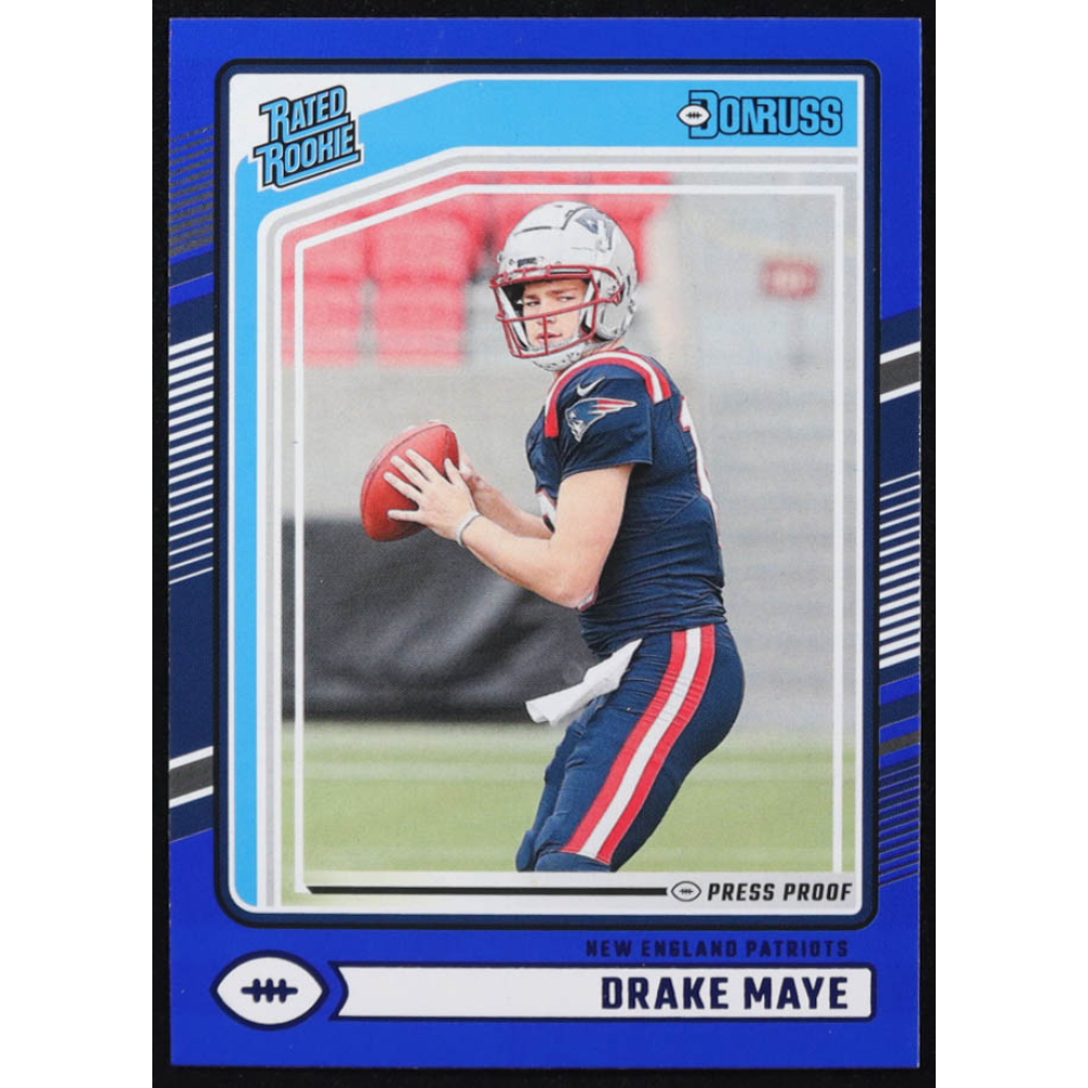 Drake Maye 2024 Donruss Press Proof Blue #379 RR RC at PristineAuction.com