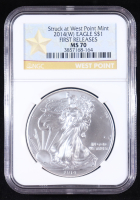 2014-(W) American Silver Eagle, First Releases - Struck at West Point Mint (NGC MS70) at PristineAuction.com