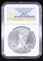 2014-(W) American Silver Eagle, First Releases - Struck at West Point Mint (NGC MS70) at PristineAuction.com
