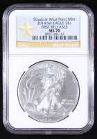 2014-(W) American Silver Eagle, First Releases - Struck at West Point Mint (NGC MS70) at PristineAuction.com