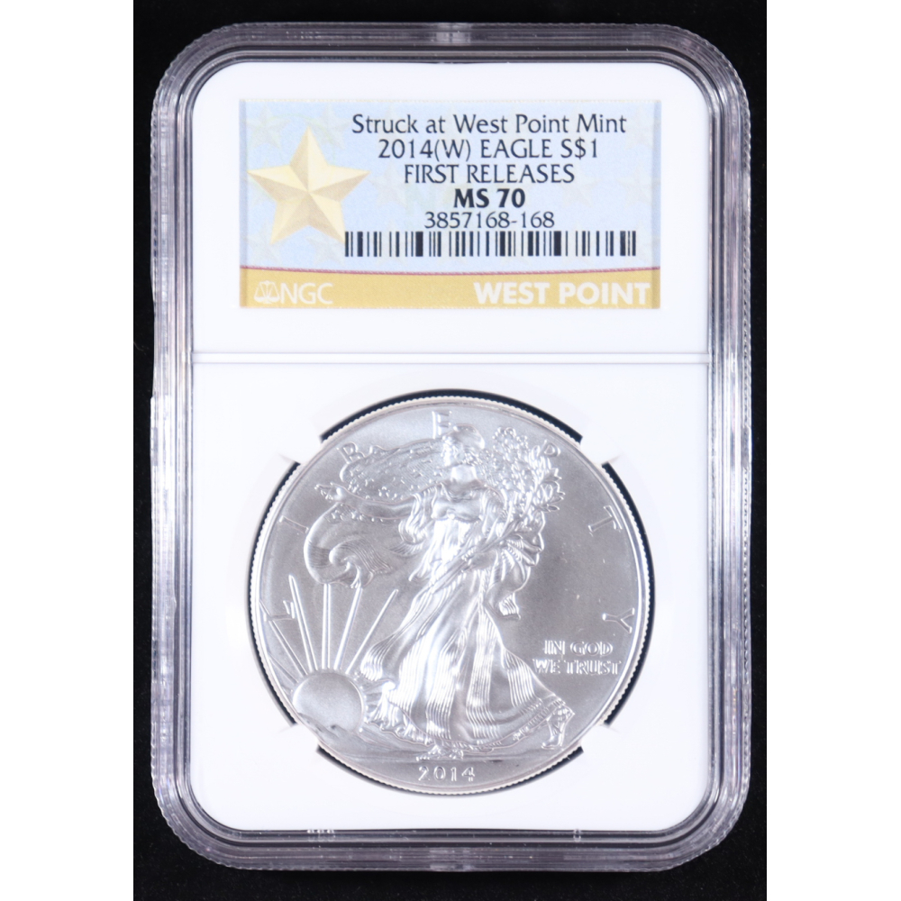 2014-(W) American Silver Eagle, First Releases - Struck at West Point Mint (NGC MS70) at PristineAuction.com