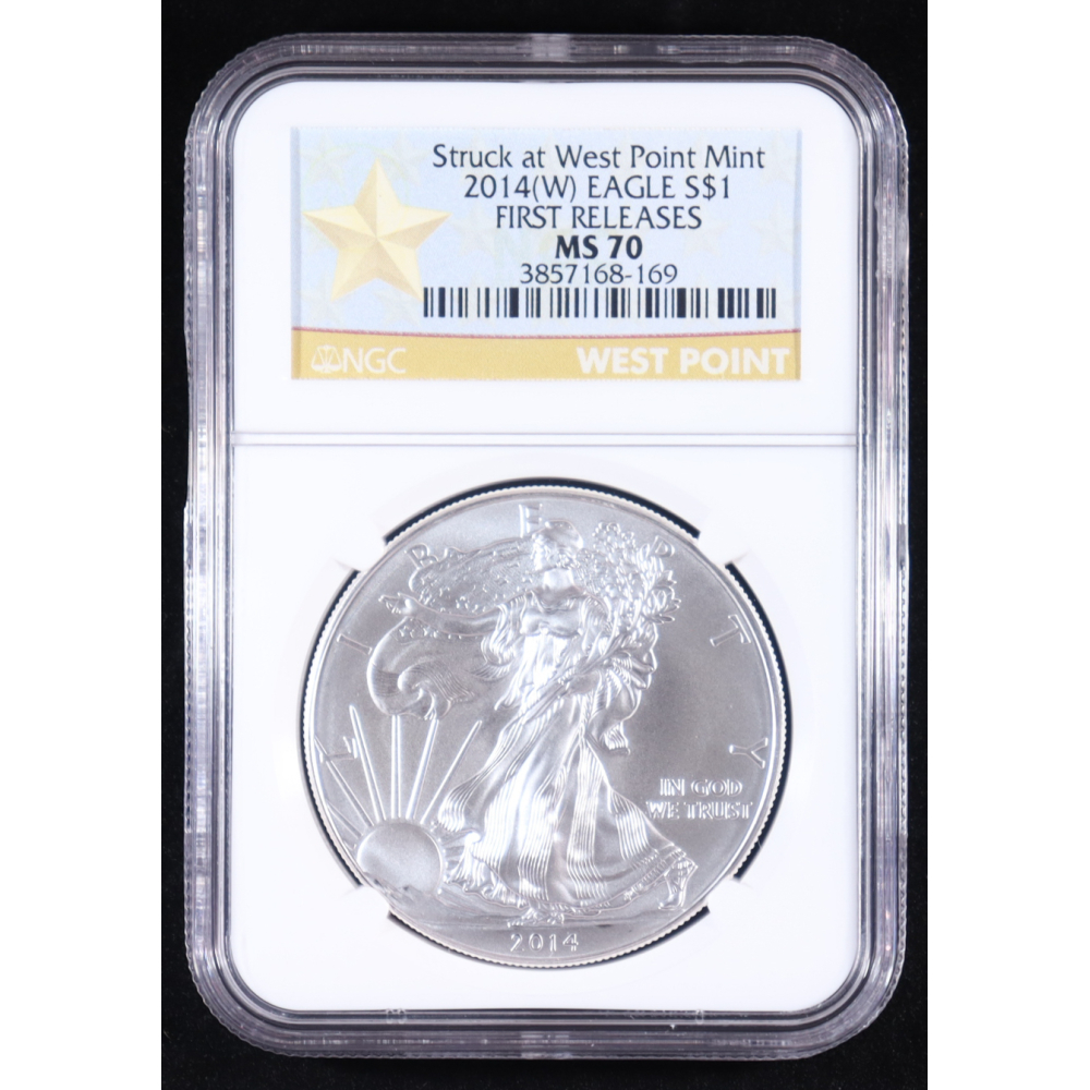 2014-(W) American Silver Eagle, First Releases - Struck at West Point Mint (NGC MS70) at PristineAuction.com