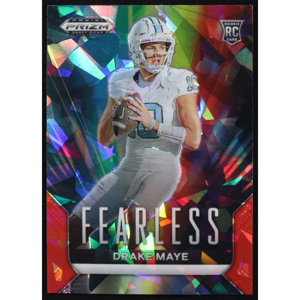 Drake Maye 2024 Panini Prizm Draft Picks Fearless Red Ice #4 RC at PristineAuction.com