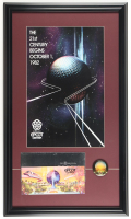 Walt Disney World "Epcot" Custom Framed Poster Display With Opening Day Ticket & Vintage Label Pin at PristineAuction.com