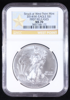 2014-(W) American Silver Eagle, First Releases - Struck at West Point Mint (NGC MS70) at PristineAuction.com