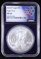 2025(P) American Silver Eagle, Eagle Privy #/500,000 (NGC MS69) at PristineAuction.com