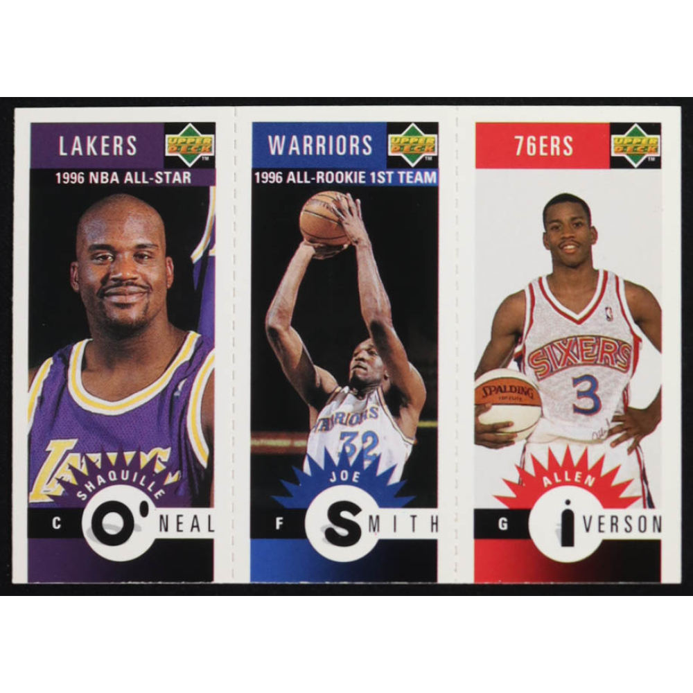 Allen Iverson RC / Joe Smith / Shaquille O'Neal 1996-97 Collector's Choice Mini-Cards #M152 at PristineAuction.com
