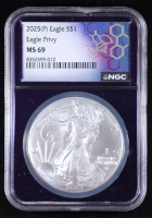 2025(P) American Silver Eagle, Eagle Privy #/500,000 (NGC MS69) at PristineAuction.com