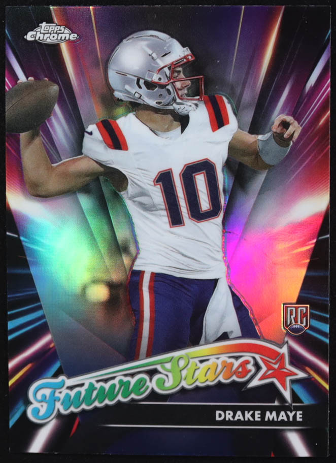 Drake Maye 2024 Topps Chrome Future Stars Refractors #FS3 RC at PristineAuction.com Drake Maye 2024 Topps Chrome Future Stars Refractors #FS3 RC at PristineAuction.com