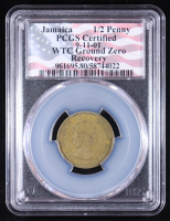 9/11 World Trade Center Ground Zero Recovery Jamaica 1/2 Penny (PCGS) at PristineAuction.com