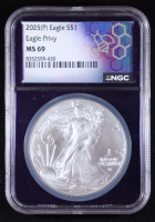 2025(P) American Silver Eagle, Eagle Privy #/500,000 (NGC MS69) at PristineAuction.com