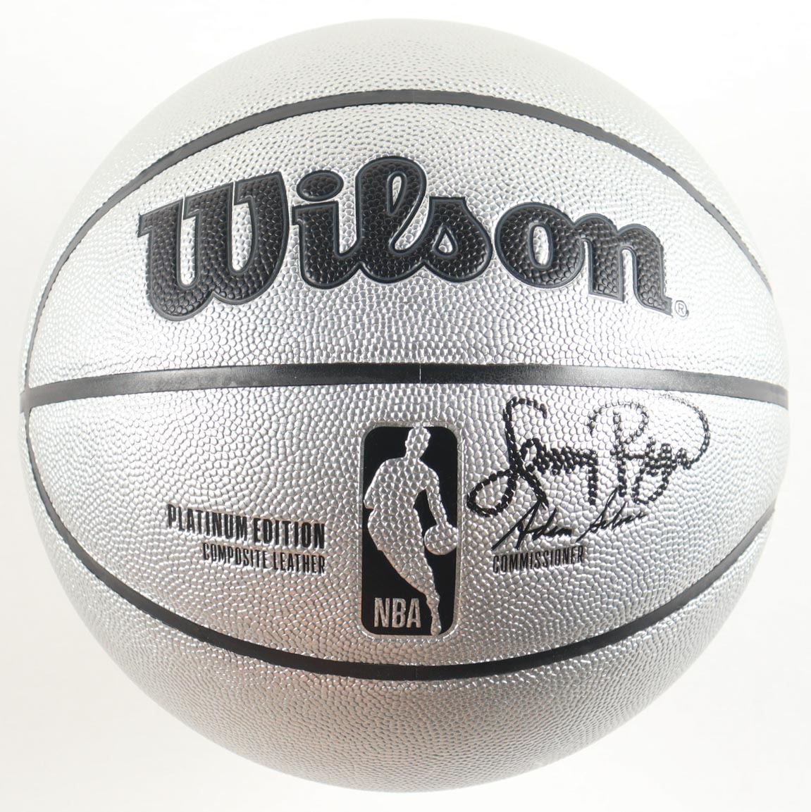 Larry Bird Signed NBA Platinum Edition Basketball with Photoback Display Case (PSA) at PristineAuction.com Larry Bird Signed NBA Platinum Edition Basketball with Photoback Display Case (PSA) at PristineAuction.com