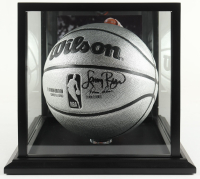Larry Bird Signed NBA Platinum Edition Basketball with Photoback Display Case (PSA) at PristineAuction.com