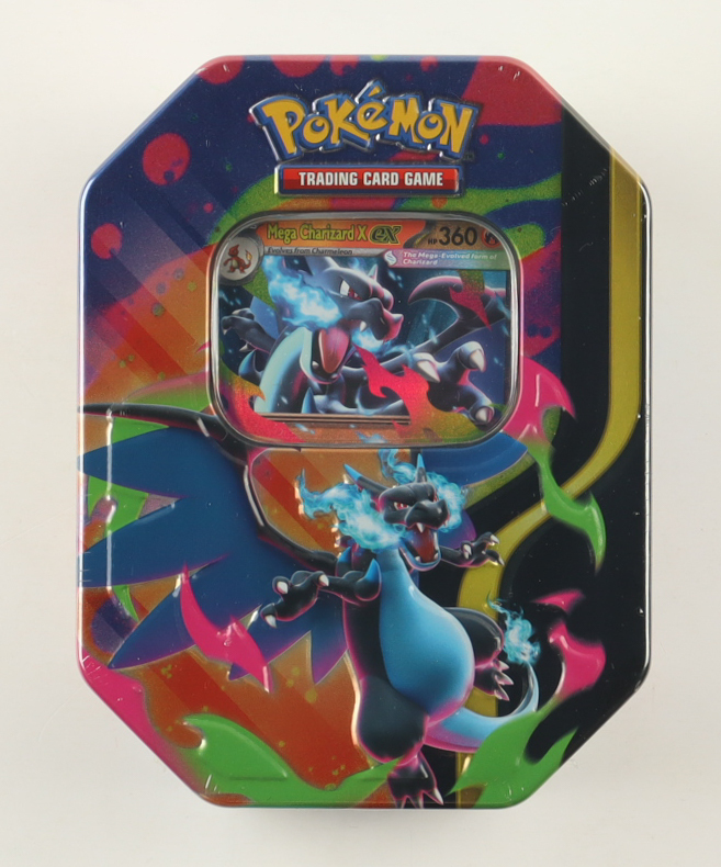 Pokémon TCG: Mega Charizard X ex Tin at PristineAuction.com Pokémon TCG: Mega Charizard X ex Tin at PristineAuction.com