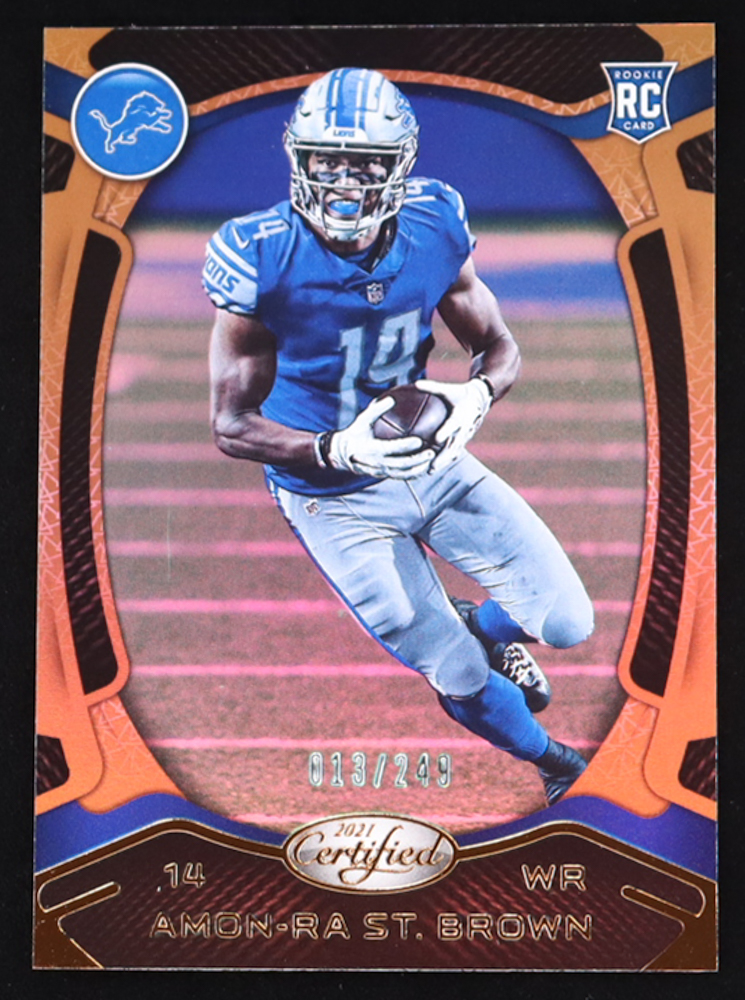 Amon-Ra St. Brown 2021 Certified Mirror Bronze #128 #013/249 at PristineAuction.com Amon-Ra St. Brown 2021 Certified Mirror Bronze #128 #013/249 at PristineAuction.com