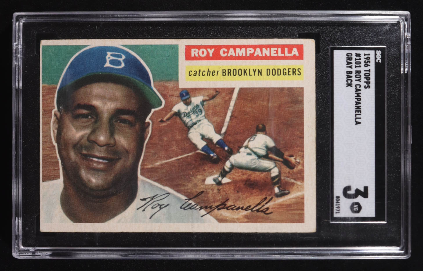 Roy Campanella 1956 Topps Gray Back #101 (SGC 3) at PristineAuction.com Roy Campanella 1956 Topps Gray Back #101 (SGC 3) at PristineAuction.com