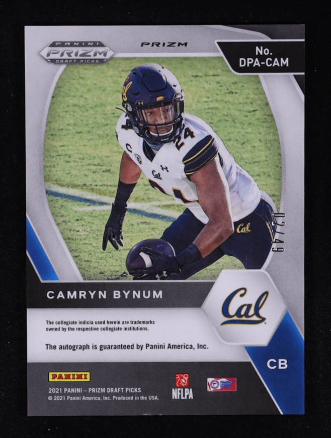 Camryn Bynum 2021 Panini Prizm Draft Picks Autographs Prizms Orange Pulsar #134 #02/49 RC at PristineAuction.com Camryn Bynum 2021 Panini Prizm Draft Picks Autographs Prizms Orange Pulsar #134 #02/49 RC at PristineAuction.com