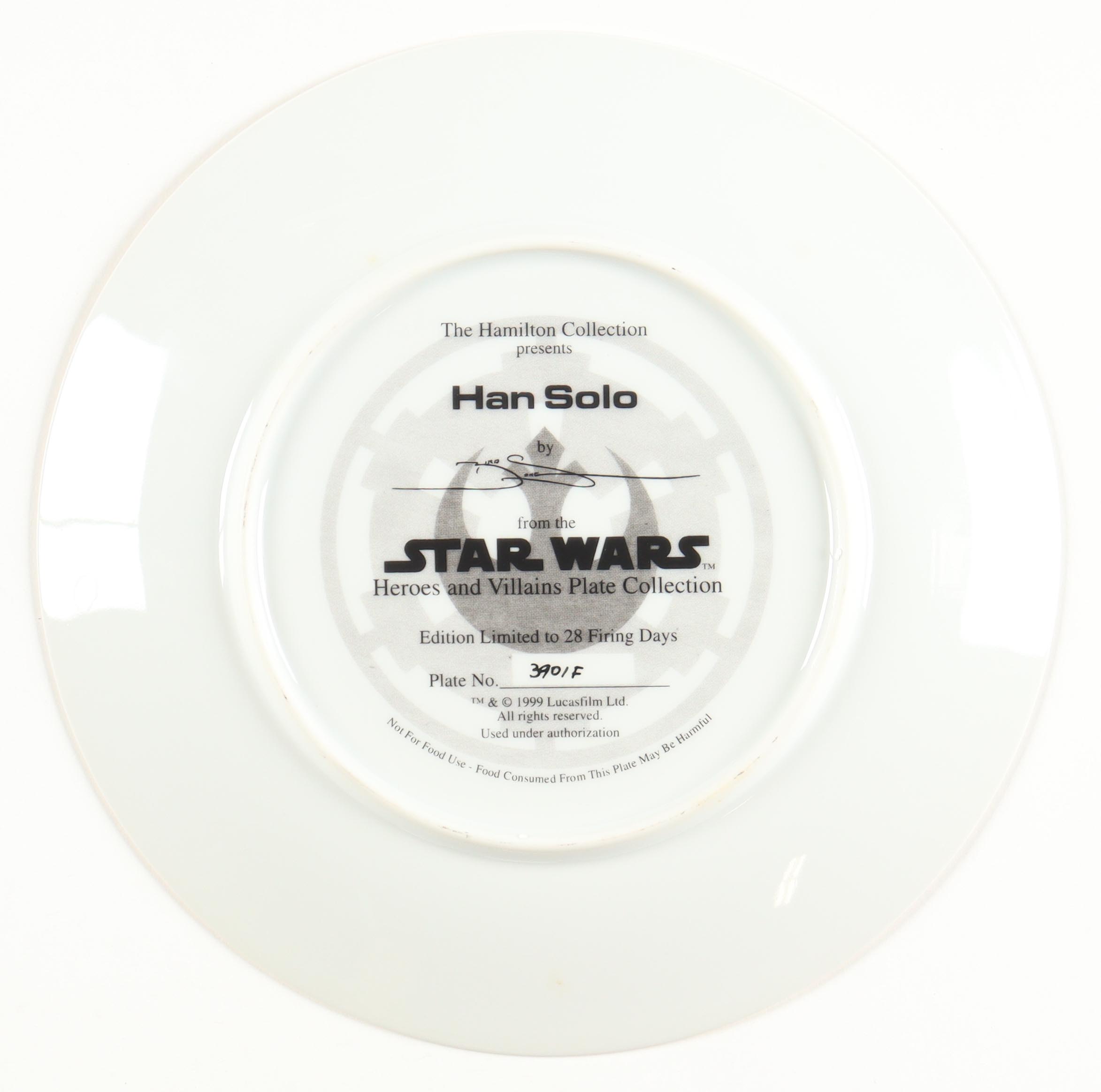 Harrison Ford Signed LE "Star Wars: Han Solo" Ceramic Plate (ACOA) at PristineAuction.com Harrison Ford Signed LE "Star Wars: Han Solo" Ceramic Plate (ACOA) at PristineAuction.com