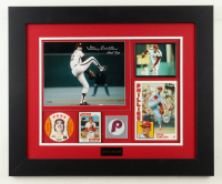 Steve Carlton Signed Phillies Custom Framed Photo Display with (2) Topps Trading Cards Inscribed "HOF 94" (Steiner) at PristineAuction.com
