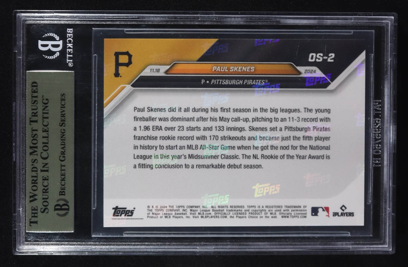 Paul Skenes 2024 Topps Now Offseaon #OS-2 RC (BGS 9.5) at PristineAuction.com Paul Skenes 2024 Topps Now Offseaon #OS-2 RC (BGS 9.5) at PristineAuction.com