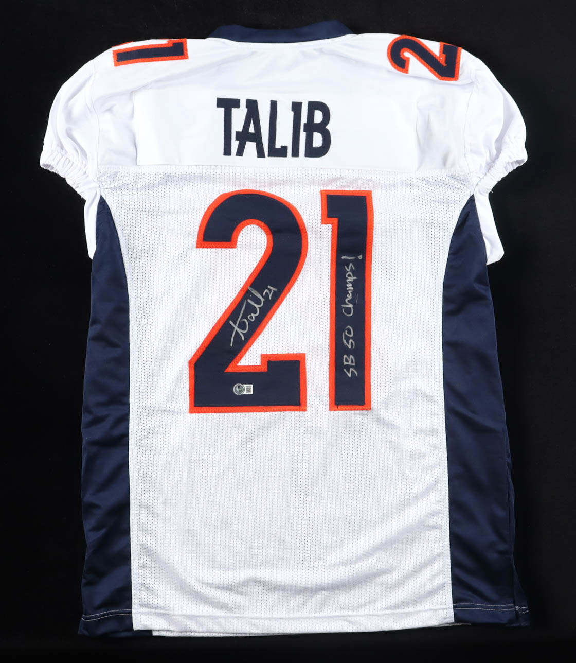 Aqib Talib Signed Jersey Inscribed "SB 50 Champs!" (Beckett) at PristineAuction.com Aqib Talib Signed Jersey Inscribed "SB 50 Champs!" (Beckett) at PristineAuction.com