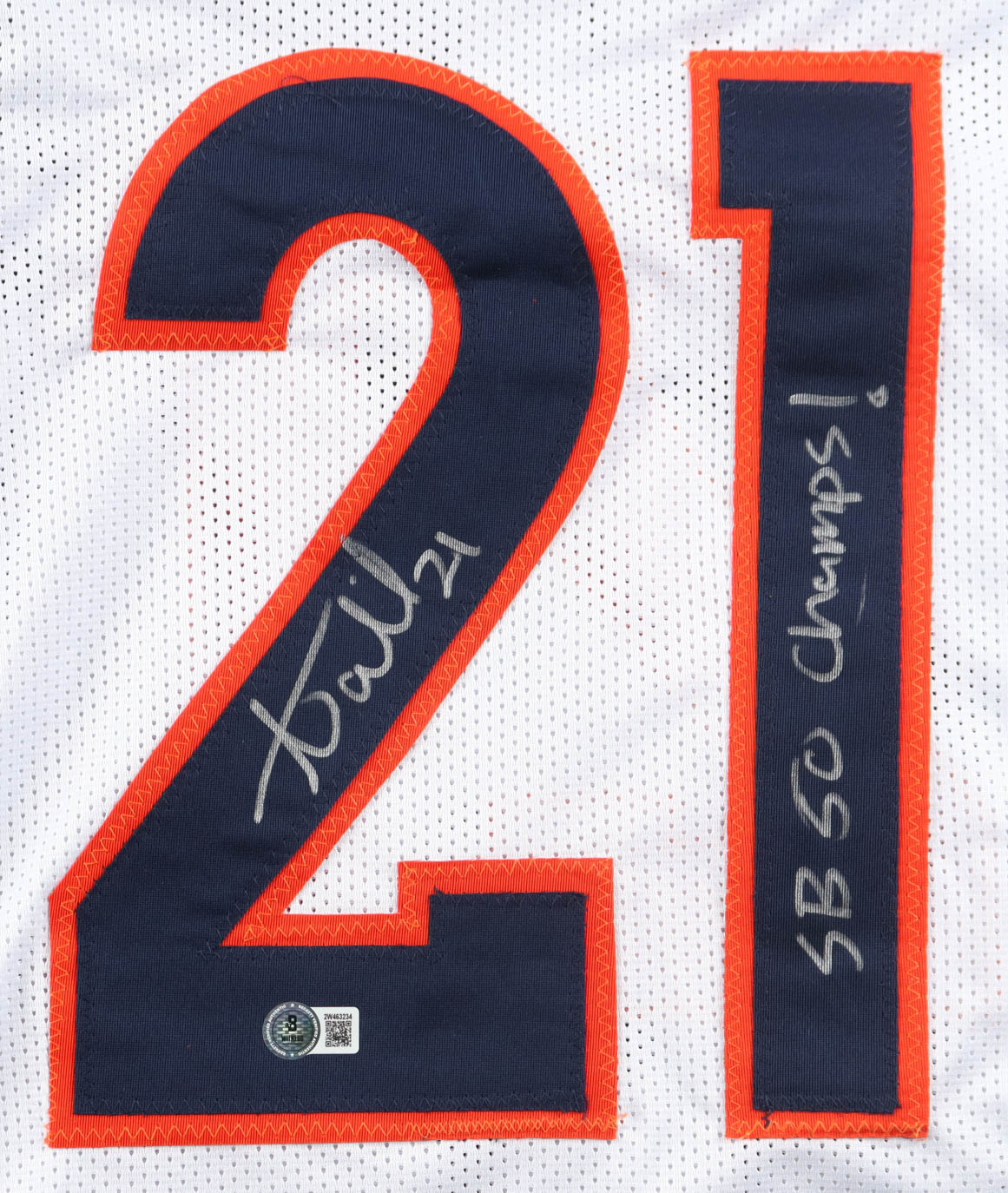 Aqib Talib Signed Jersey Inscribed "SB 50 Champs!" (Beckett) at PristineAuction.com Aqib Talib Signed Jersey Inscribed "SB 50 Champs!" (Beckett) at PristineAuction.com