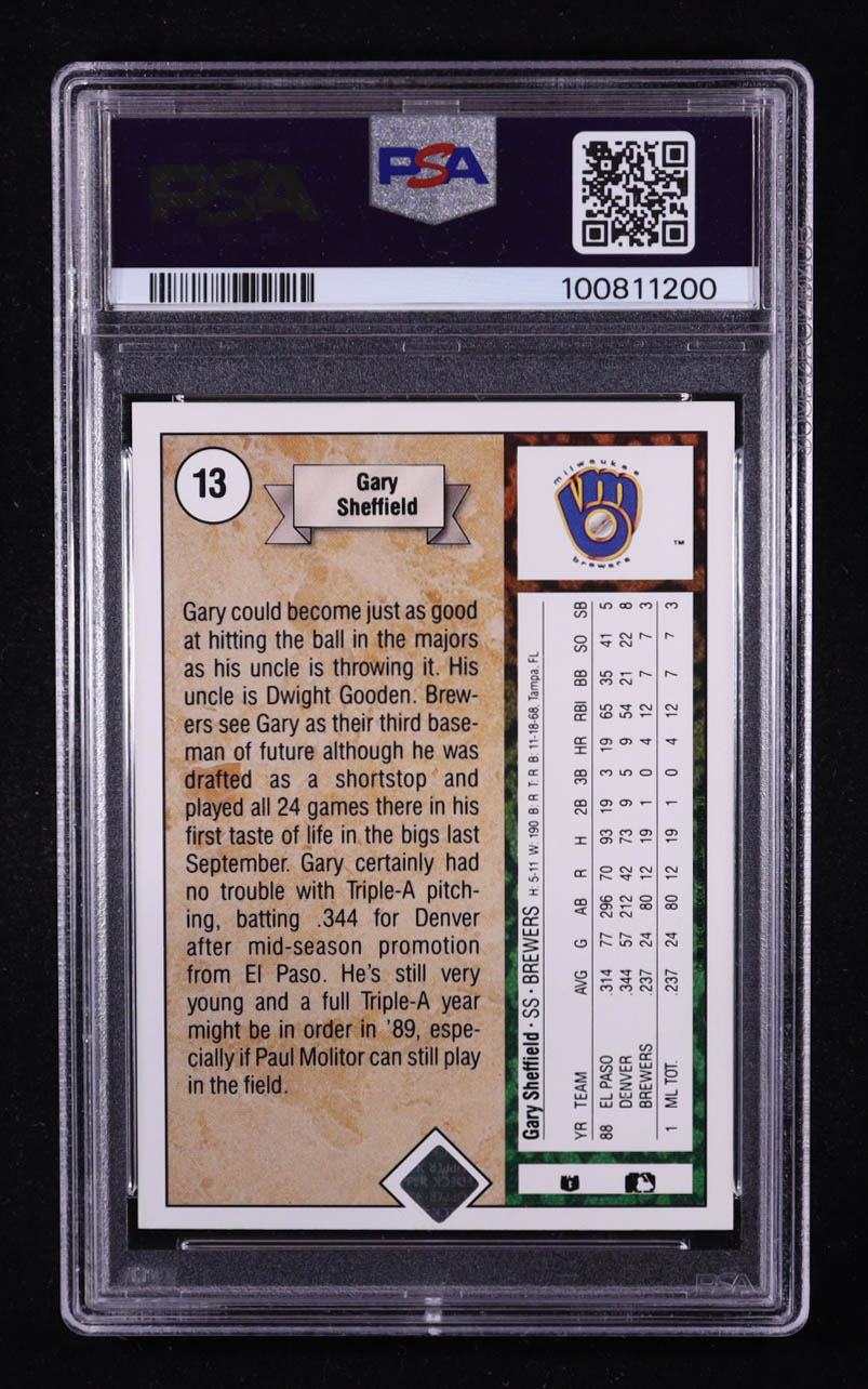 Gary Sheffield 1989 Upper Deck #13 RC (PSA 10) at PristineAuction.com Gary Sheffield 1989 Upper Deck #13 RC (PSA 10) at PristineAuction.com