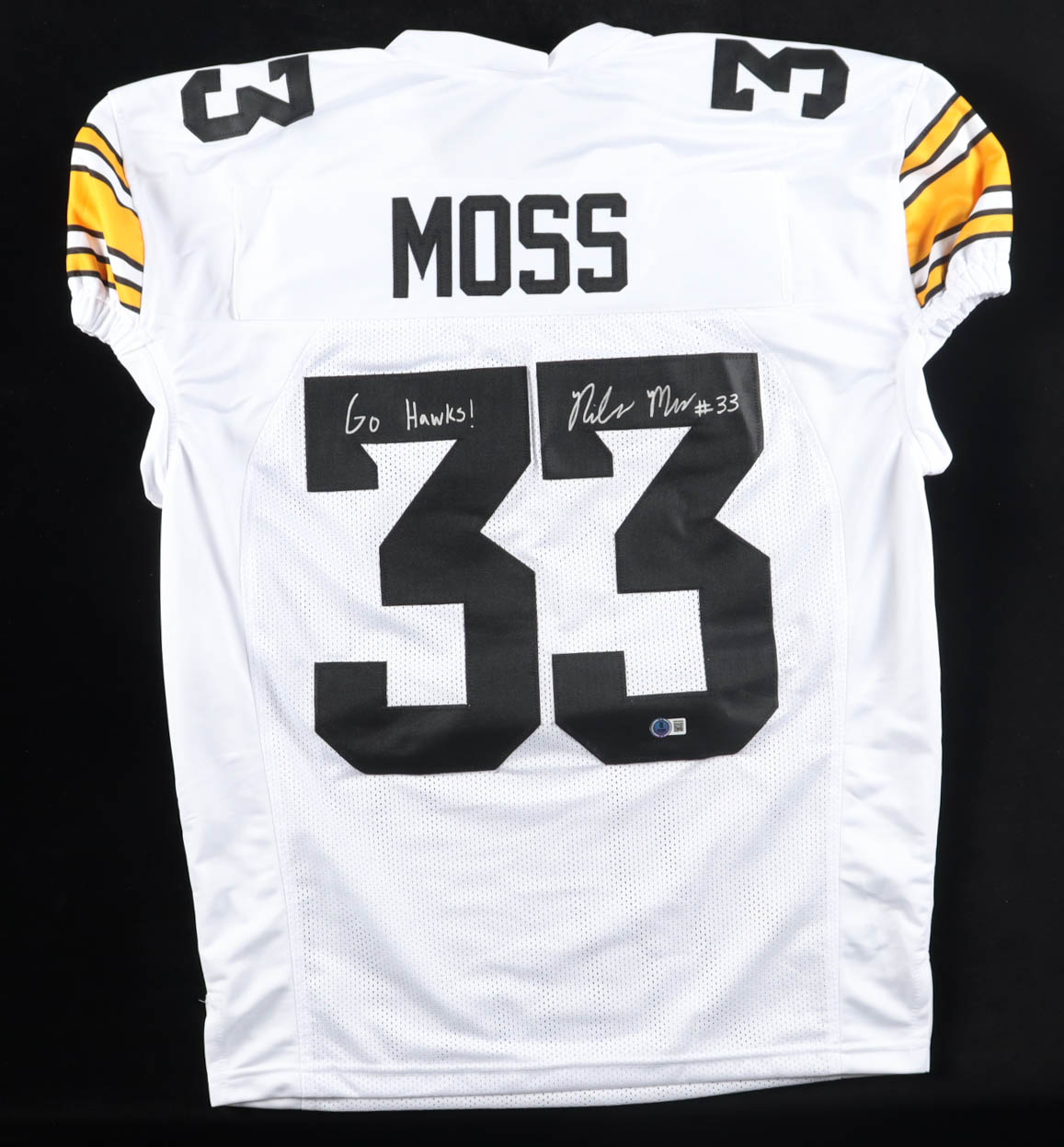 Riley Moss Signed Jersey Inscribed "Go Hawks!" (Beckett) at PristineAuction.com Riley Moss Signed Jersey Inscribed "Go Hawks!" (Beckett) at PristineAuction.com