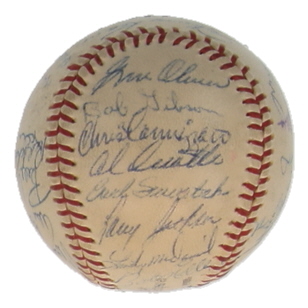 1961 Cardinals | OML Baseball Team-Signed by (31) with Stan Musial, Bob Gibson, Red Schoendienst (JSA) at PristineAuction.com 1961 Cardinals | OML Baseball Team-Signed by (31) with Stan Musial, Bob Gibson, Red Schoendienst (JSA) at PristineAuction.com