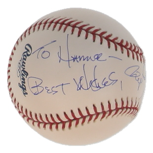 Roger Clemens Signed OML Baseball Inscribed "To Hammel, Best Wishes" (JSA) at PristineAuction.com Roger Clemens Signed OML Baseball Inscribed "To Hammel, Best Wishes" (JSA) at PristineAuction.com