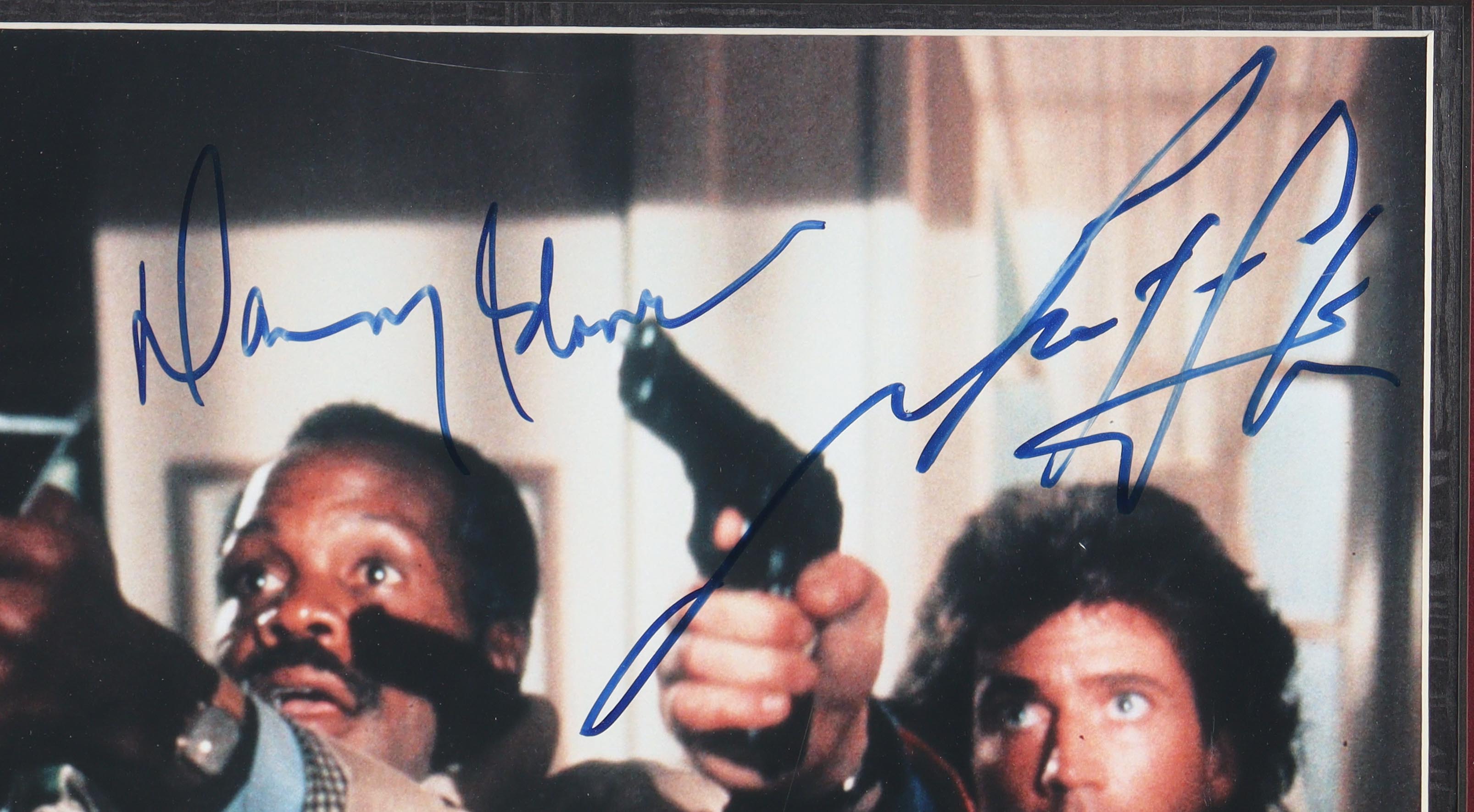 Danny Glover & Mel Gibson Dual-Signed "Lethal Weapon" Custom Framed Photo Display (ACOA) at PristineAuction.com Danny Glover & Mel Gibson Dual-Signed "Lethal Weapon" Custom Framed Photo Display (ACOA) at PristineAuction.com