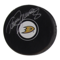 Teemu Selanne Signed Ducks Logo Hockey Puck (JSA) at PristineAuction.com