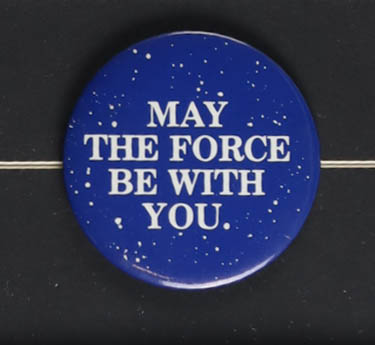 1977 "Star Wars" Custom Framed Promotional Poster Display with Original "May The Force Be With You" Lapel Pin at PristineAuction.com 1977 "Star Wars" Custom Framed Promotional Poster Display with Original "May The Force Be With You" Lapel Pin at PristineAuction.com