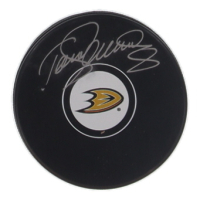 Teemu Selanne Signed Ducks Logo Hockey Puck (JSA) at PristineAuction.com