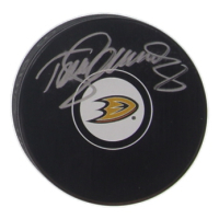 Teemu Selanne Signed Ducks Logo Hockey Puck (JSA) at PristineAuction.com