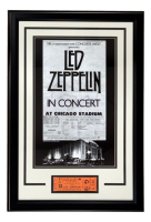 "Led Zeppelin at Chicago Stadium" Custom Framed Tour Poster Print Display with Original 1980 Ticket at PristineAuction.com