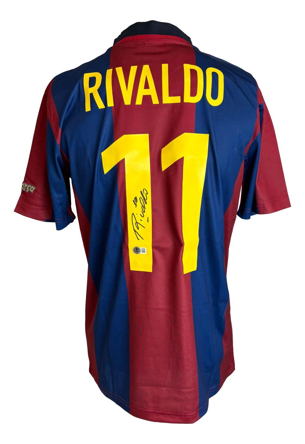 Rivaldo Signed Barcelona Nike Authentic Jersey (Beckett) at PristineAuction.com Rivaldo Signed Barcelona Nike Authentic Jersey (Beckett) at PristineAuction.com