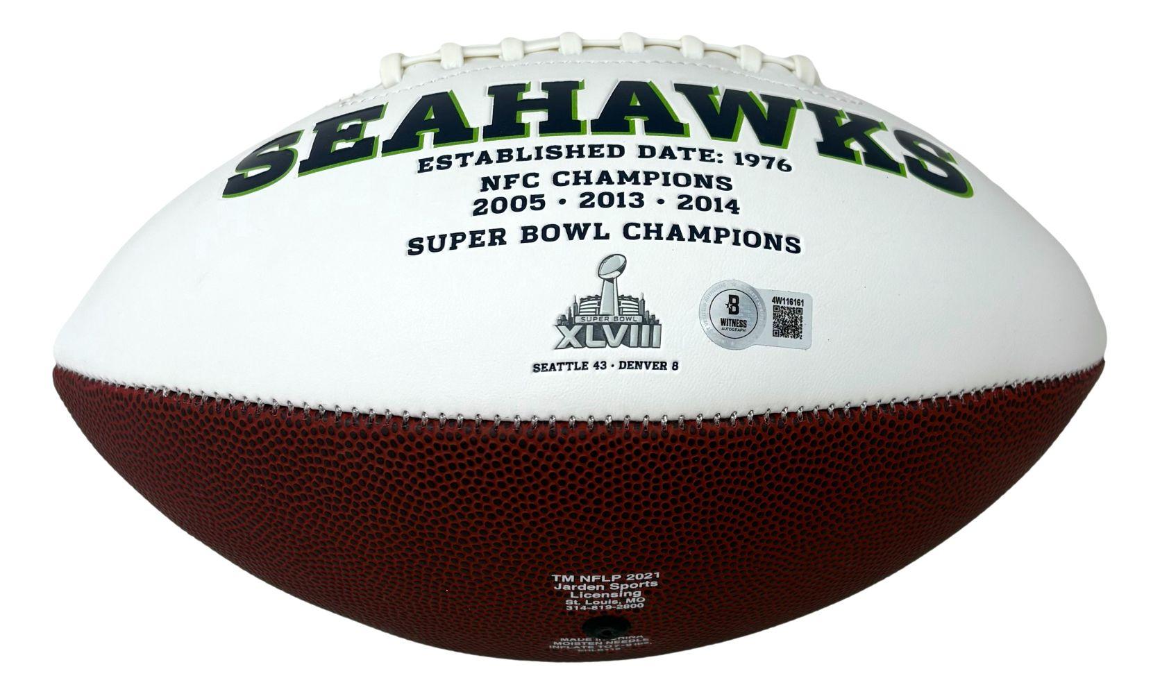 Steve Largent Signed Seahawks Logo Football Inscribed "HOF '95" (Beckett) at PristineAuction.com Steve Largent Signed Seahawks Logo Football Inscribed "HOF '95" (Beckett) at PristineAuction.com
