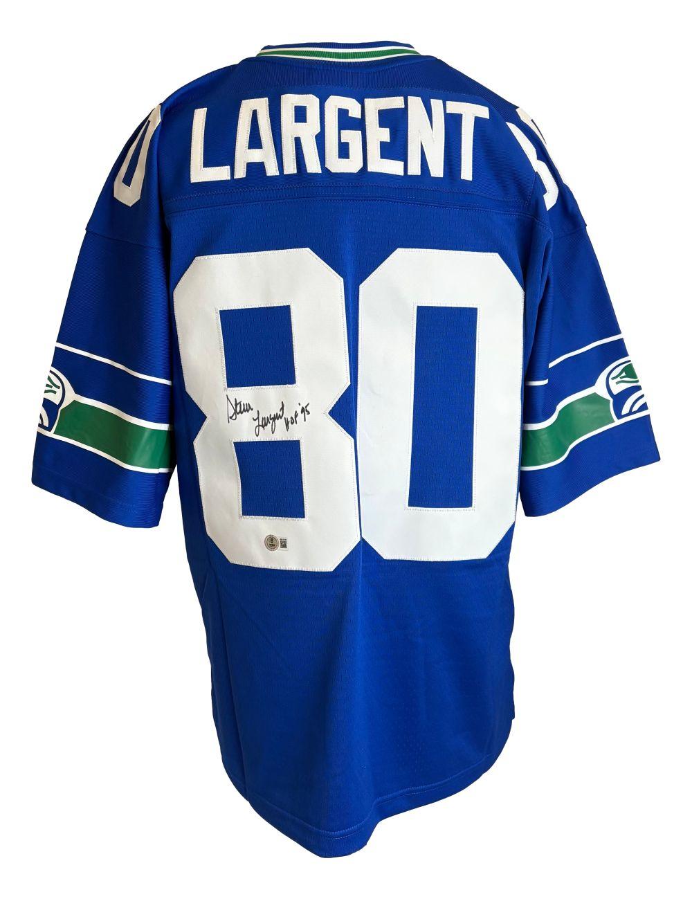 Steve Largent Signed Seahawks Mitchell & Ness Authentic Jersey Inscribed "HOF 95" (Beckett) at PristineAuction.com Steve Largent Signed Seahawks Mitchell & Ness Authentic Jersey Inscribed "HOF 95" (Beckett) at PristineAuction.com