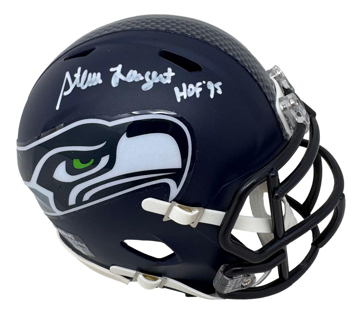 Steve Largent Signed Seahawks Speed Mini Helmet Inscribed "HOF 95" (Beckett) at PristineAuction.com Steve Largent Signed Seahawks Speed Mini Helmet Inscribed "HOF 95" (Beckett) at PristineAuction.com