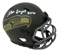 Steve Largent Signed Seahawks Salute To Service Alternate Speed Mini Helmet Inscribed "HOF 95" (Beckett) at PristineAuction.com