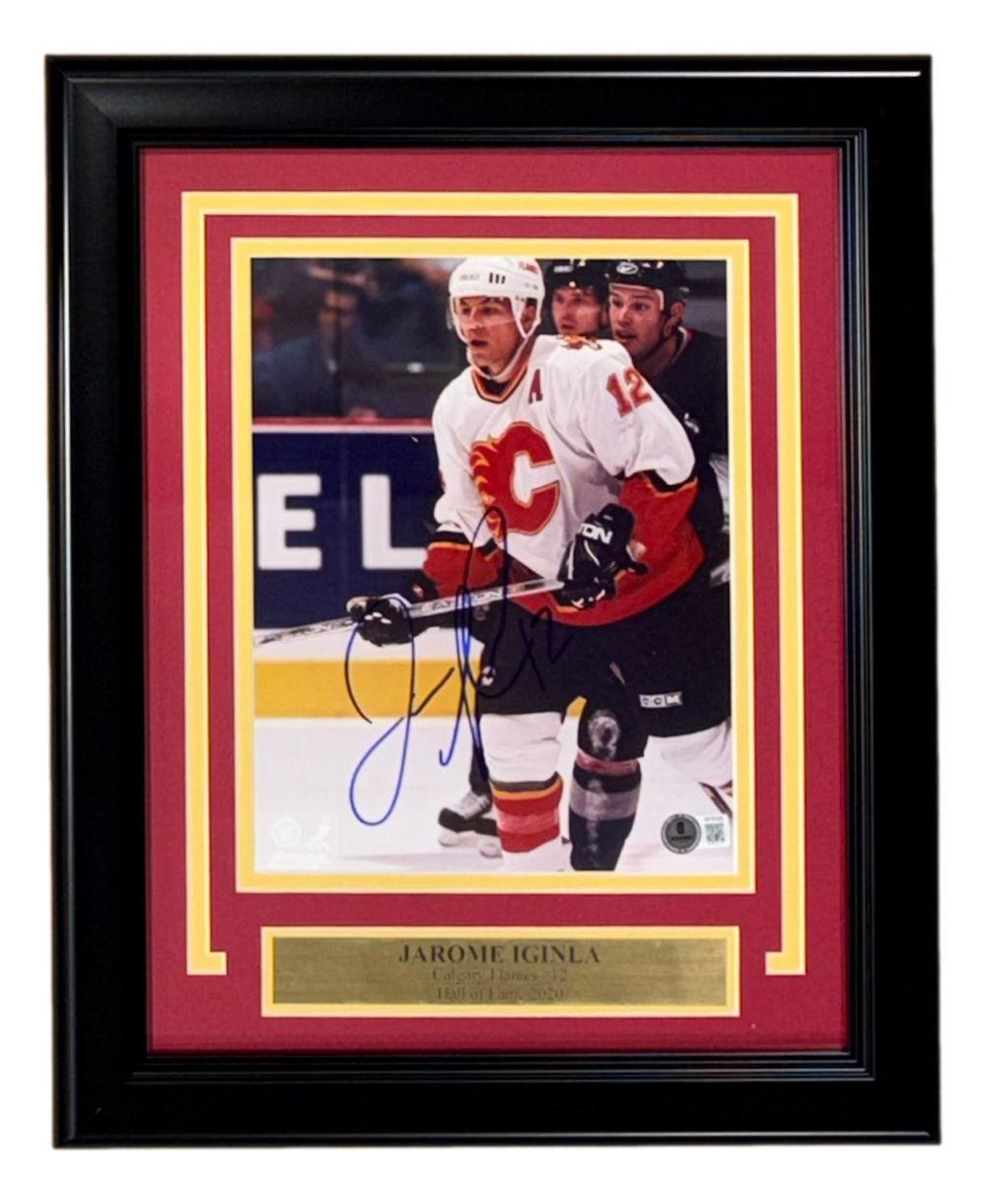 Jarome Iginla Signed Flames Custom Framed Photo (Beckett) at PristineAuction.com Jarome Iginla Signed Flames Custom Framed Photo (Beckett) at PristineAuction.com