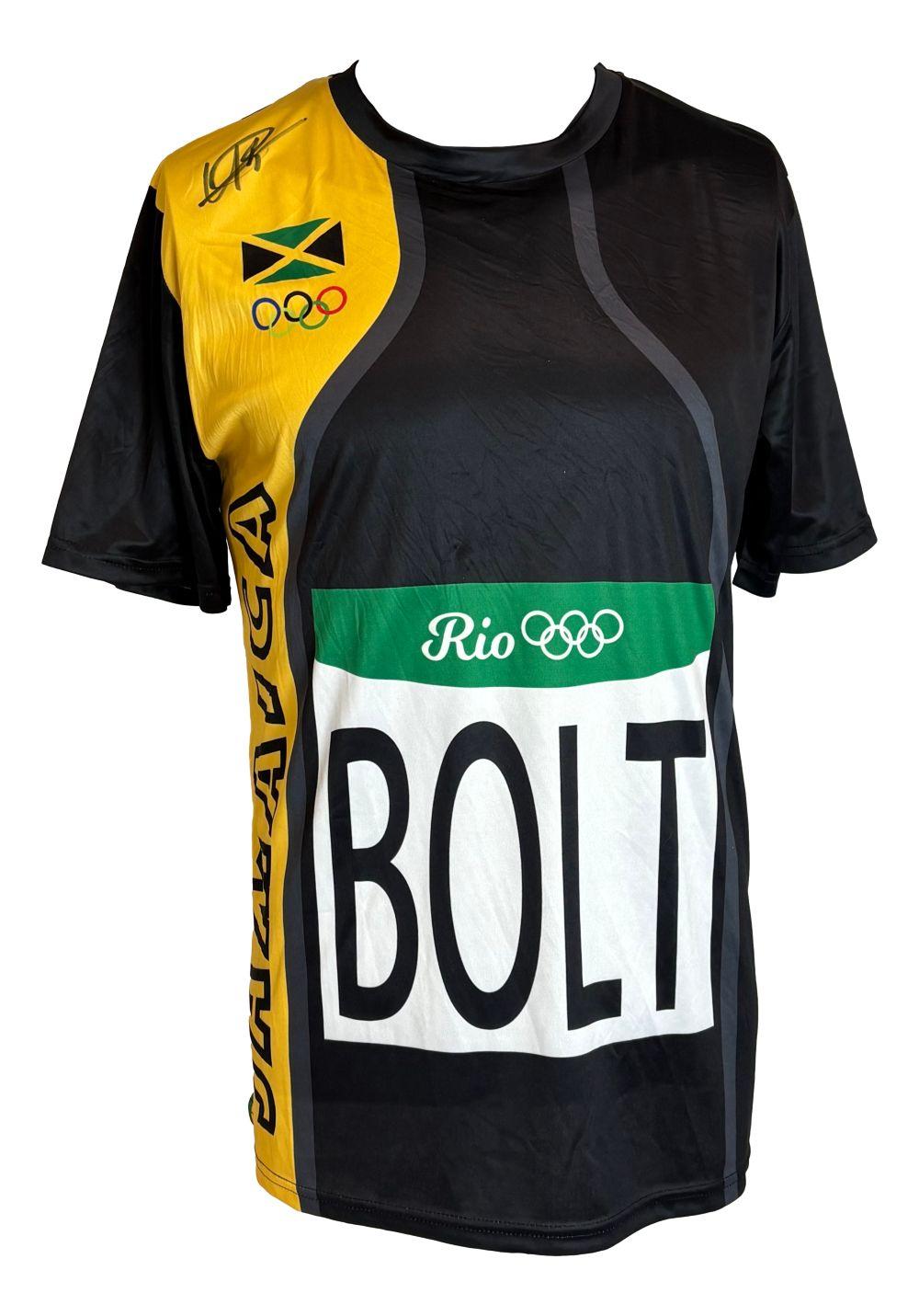 Usain Bolt Signed Team Jamaica Track Shirt (Beckett) at PristineAuction.com Usain Bolt Signed Team Jamaica Track Shirt (Beckett) at PristineAuction.com