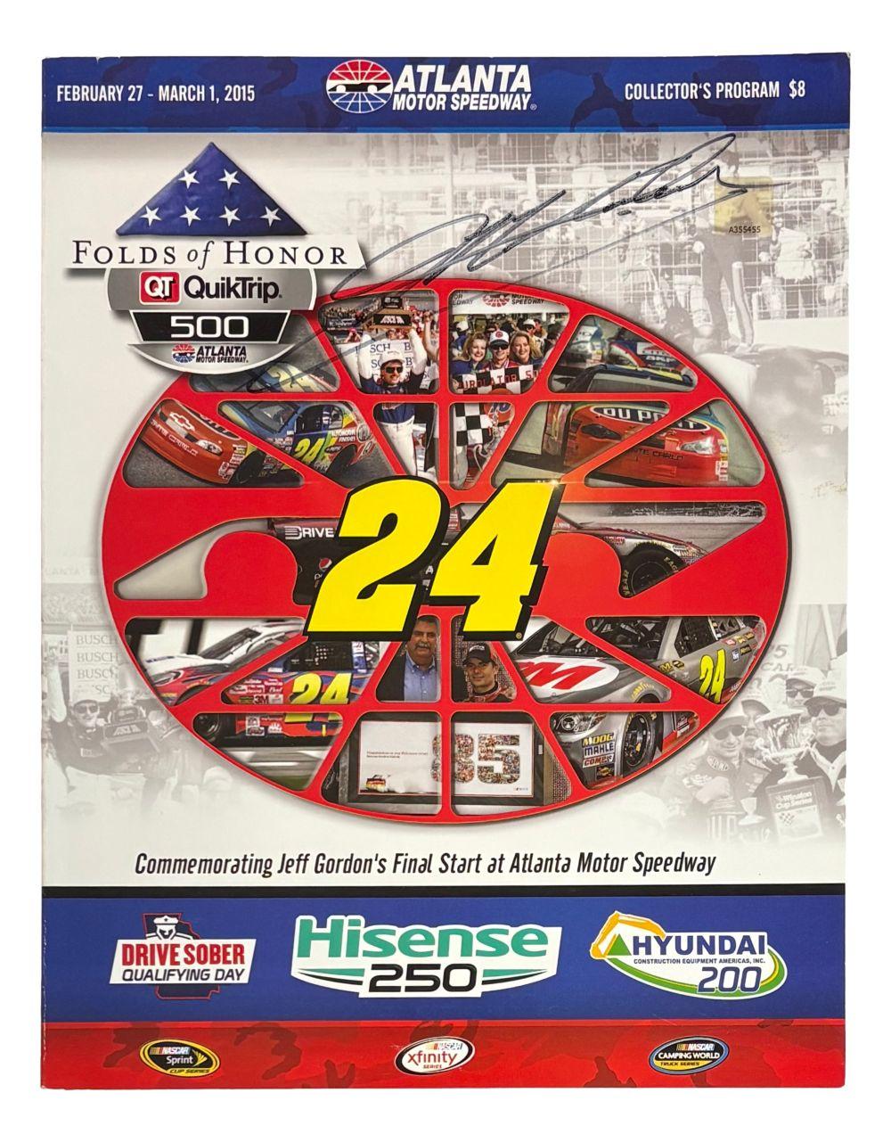 Jeff Gordon Signed NASCAR 2015 Folds Of Honor 500 Collector's Program (PSA) at PristineAuction.com Jeff Gordon Signed NASCAR 2015 Folds Of Honor 500 Collector's Program (PSA) at PristineAuction.com