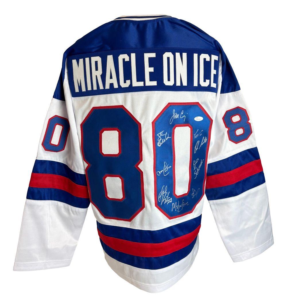 1980 Team USA | "Miracle on Ice" | Jersey Signed by (9) with Mike Eruzione, Jim Craig, Jack O'Callahan (JSA) at PristineAuction.com 1980 Team USA | "Miracle on Ice" | Jersey Signed by (9) with Mike Eruzione, Jim Craig, Jack O'Callahan (JSA) at PristineAuction.com