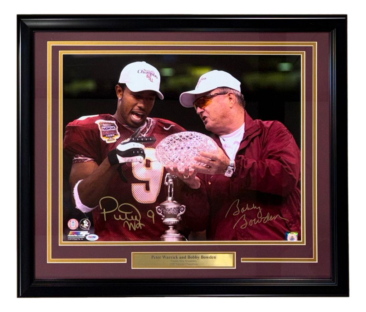 Bobby Bowden & Peter Warrick Signed Florida State Seminoles Custom Framed Photo (PSA) at PristineAuction.com Bobby Bowden & Peter Warrick Signed Florida State Seminoles Custom Framed Photo (PSA) at PristineAuction.com