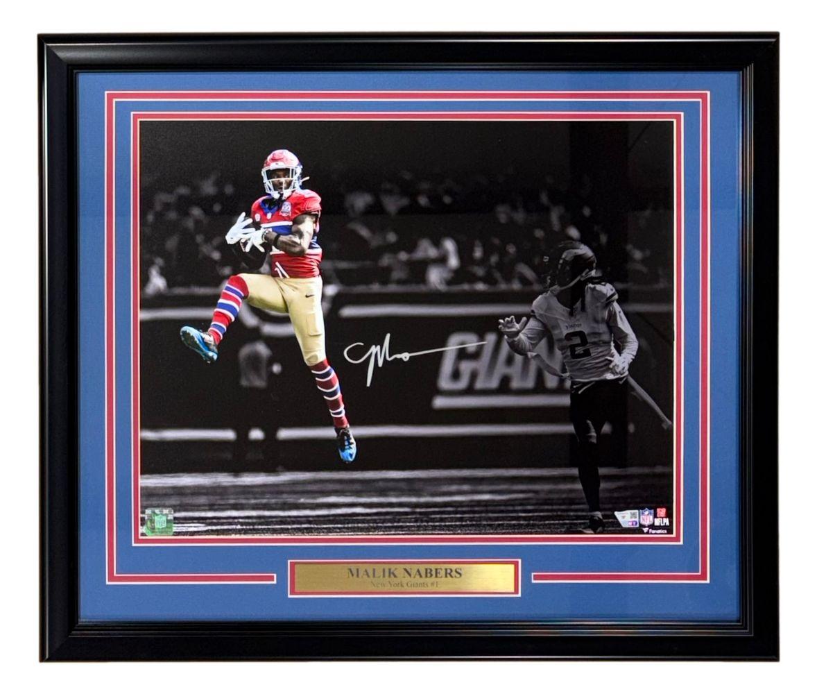 Malik Nabers Signed Giants Custom Framed Photo (Fanatics) at PristineAuction.com Malik Nabers Signed Giants Custom Framed Photo (Fanatics) at PristineAuction.com